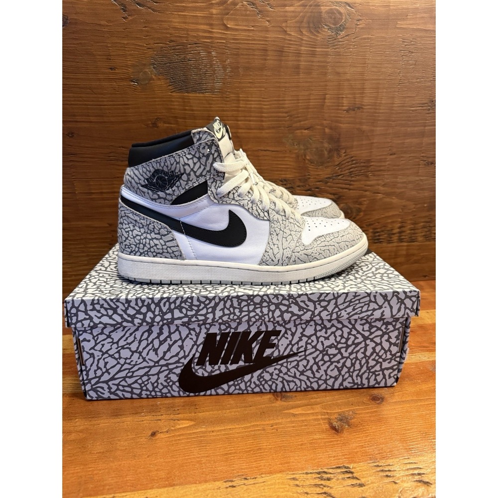 Nike Air Jordan 1 Retro High OG White Cement Elephant Print Dz5485 052 With Box